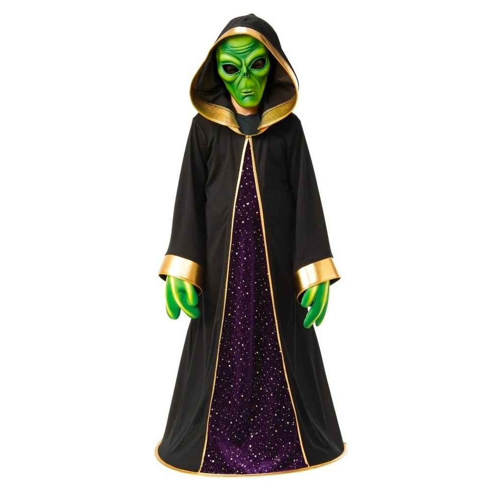 Way to Celebrate‎ Boys Alien Costume Mask Robe Gloves Hoop Size M 8 Halloween